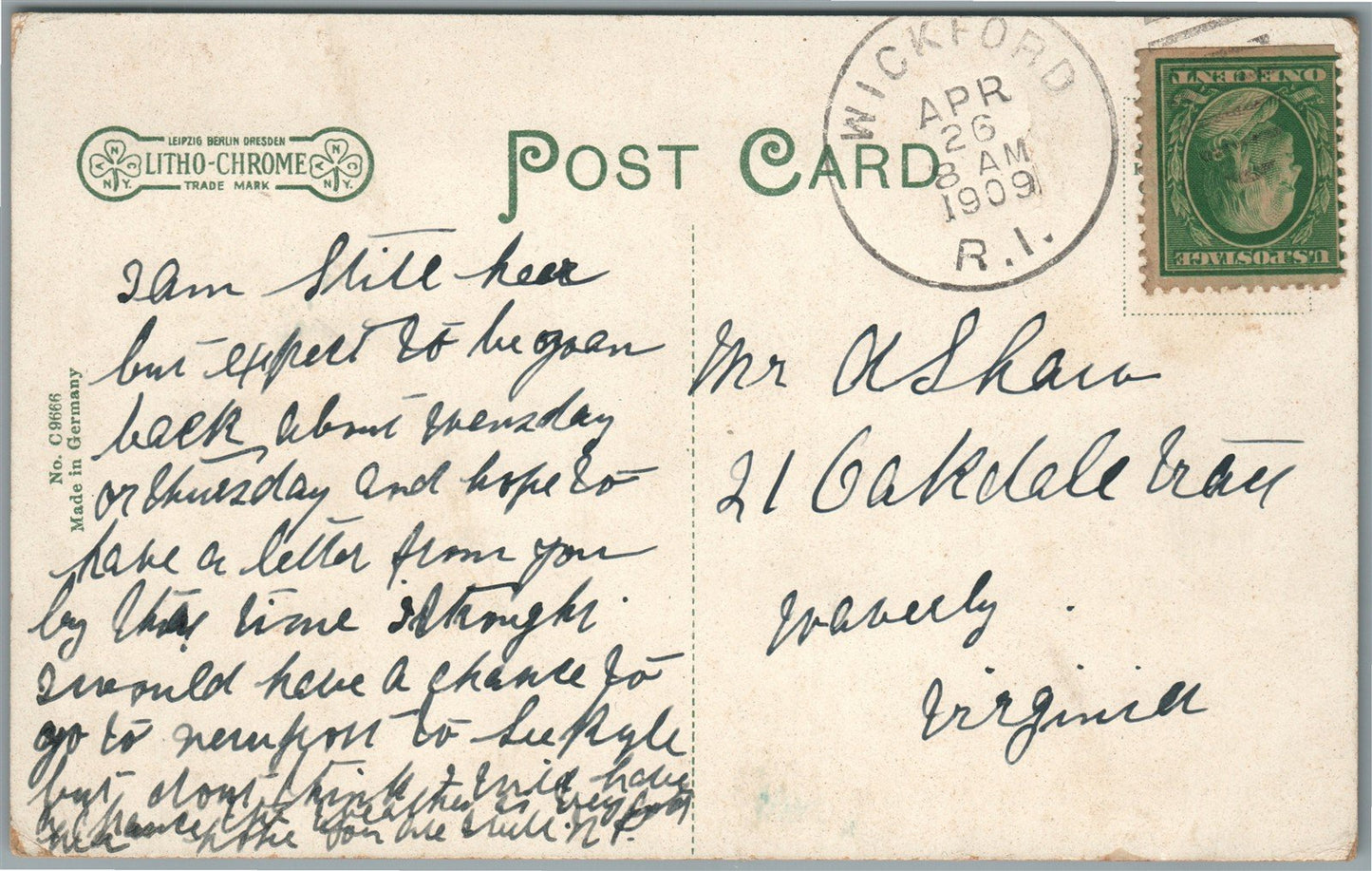 WICKFORD RI OLD MILL ANTIQUE POSTCARD