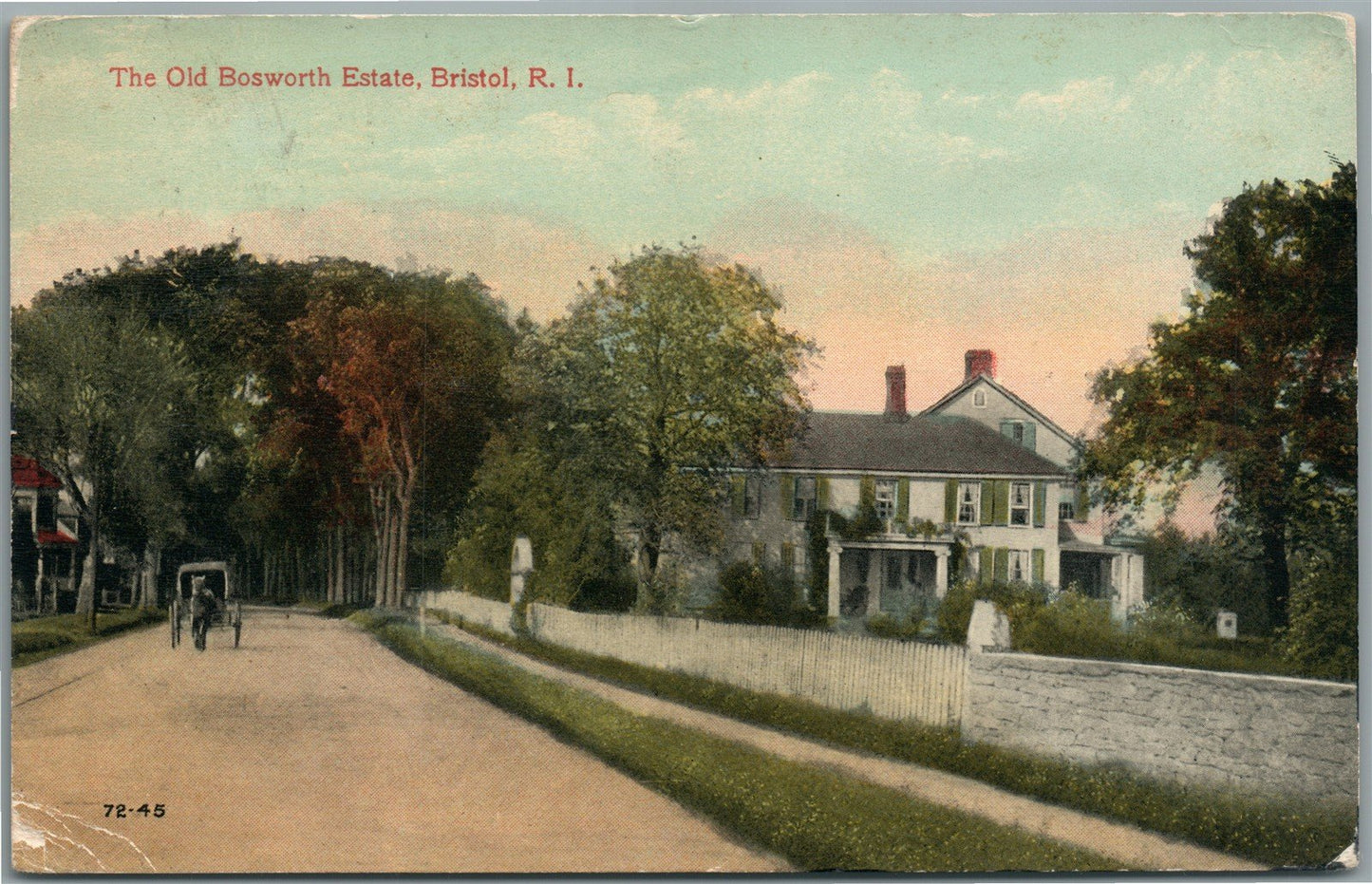 BRISTOL RI OLD BOSWORTH ESTATE ANTIQUE POSTCARD