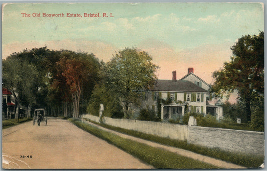 BRISTOL RI OLD BOSWORTH ESTATE ANTIQUE POSTCARD