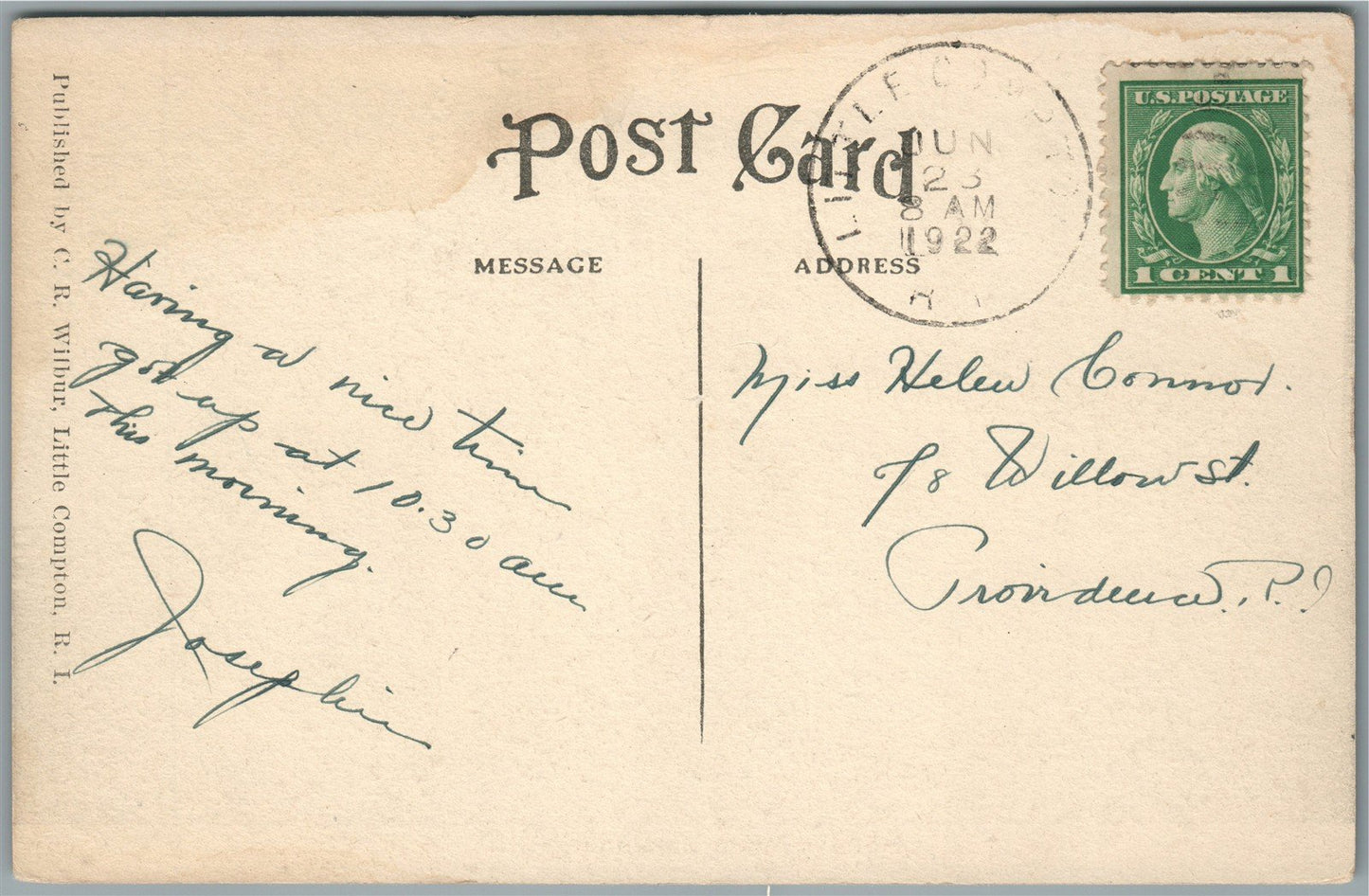 SAKONNET RI HOTEL LYMAN ANTIQUE POSTCARD