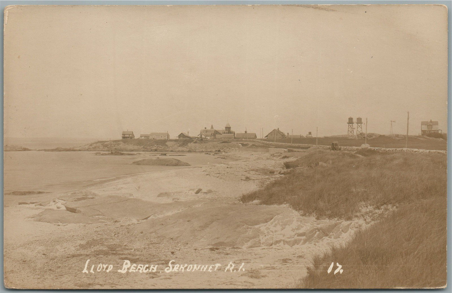 SAKONNET RI LLOYD BEACH ANTIQUE REAL PHOTO POSTCARD RPPC