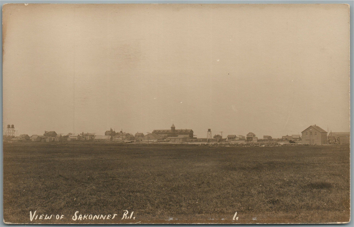 SAKONNET RI VIEW ANTIQUE REAL PHOTO POSTCARD RPPC