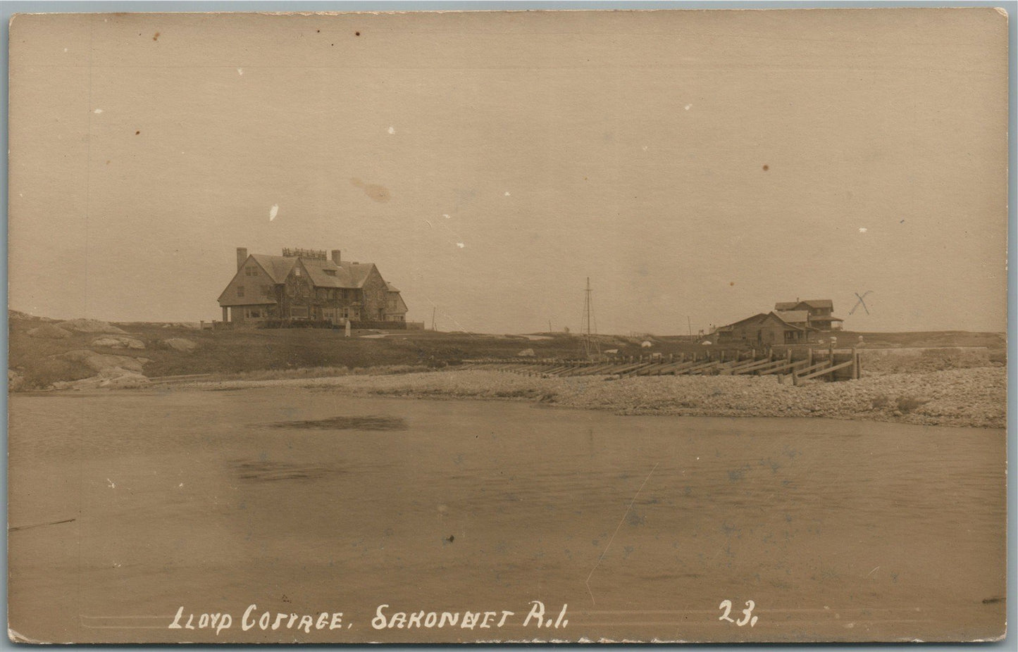 SAKONNET RI LLOYD COTTAGE ANTIQUE REAL PHOTO POSTCARD RPPC