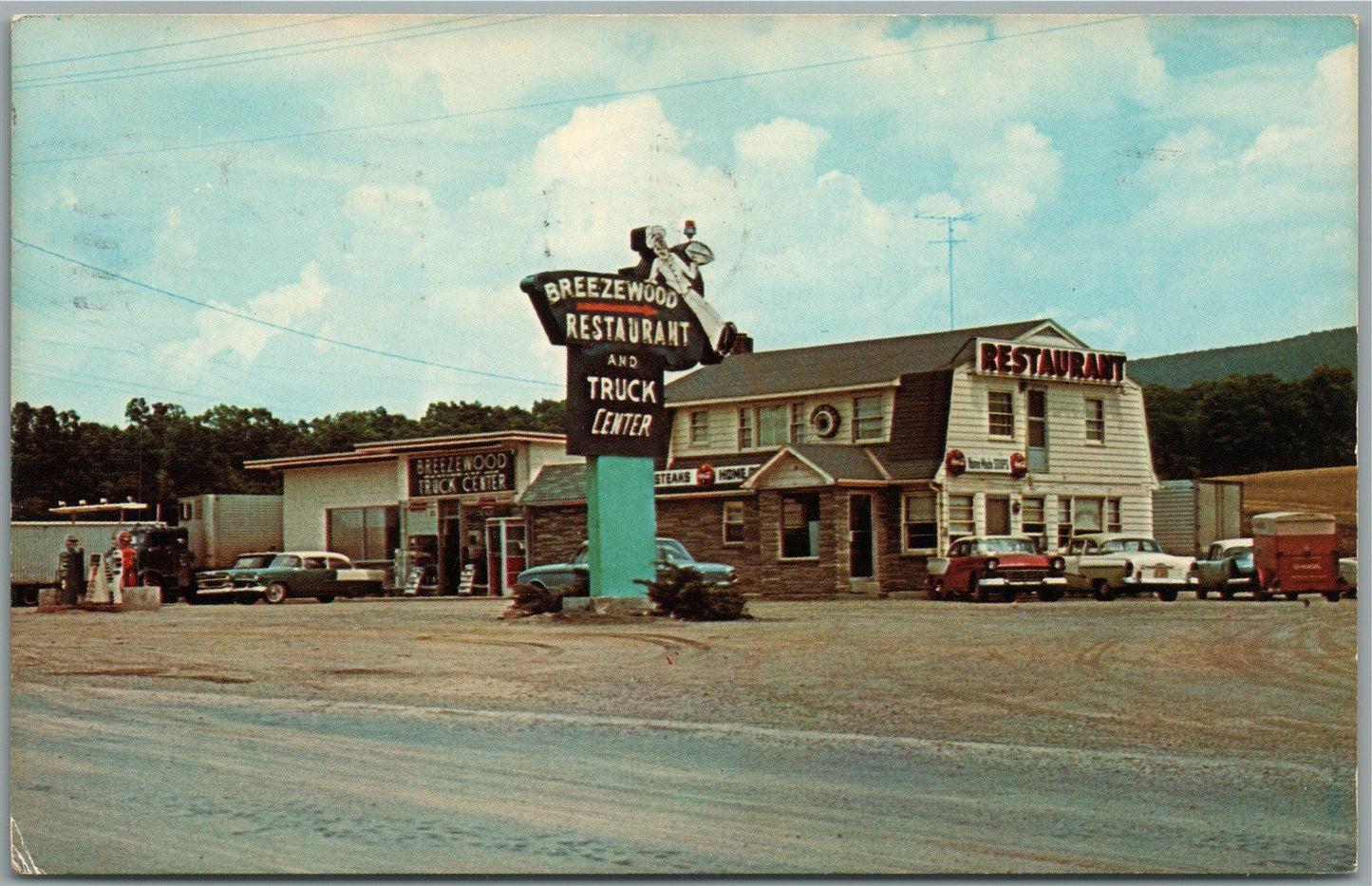 BREEZEWOOD SC RESTAURANT & TRUCK CENTER VINTAGE POSTCARD