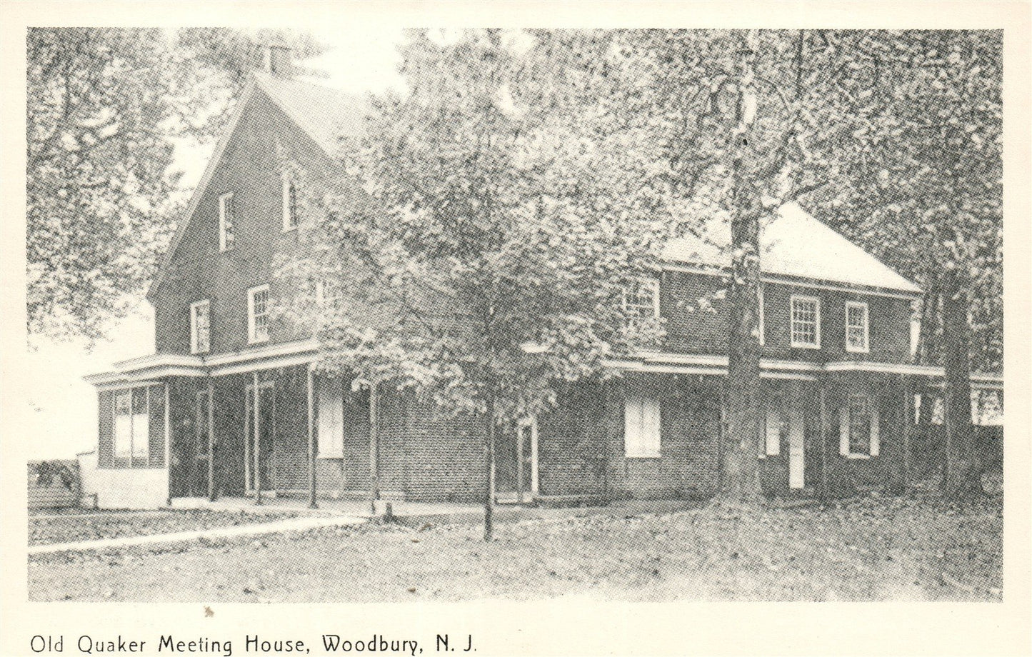 WOODBURY NJ OLD QUAKER MEETING HOUSE ANTIQUE POSTCARD