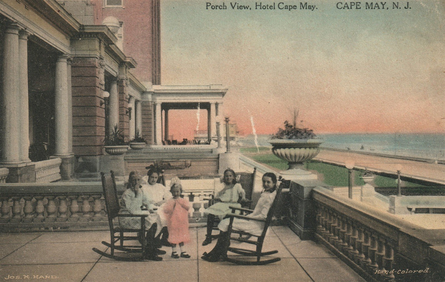 CAPE MAY NJ PORCH VIEW ANTIQUE POSTCARD