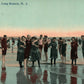 LONG BRANCH NJ ON THE BEACH ANTIQUE POSTCARD