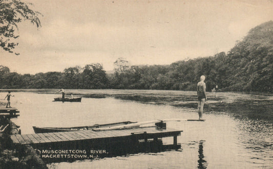HACKETTSTOAN NJ MUSCONETCONG RIVER ANTIQUE POSTCARD