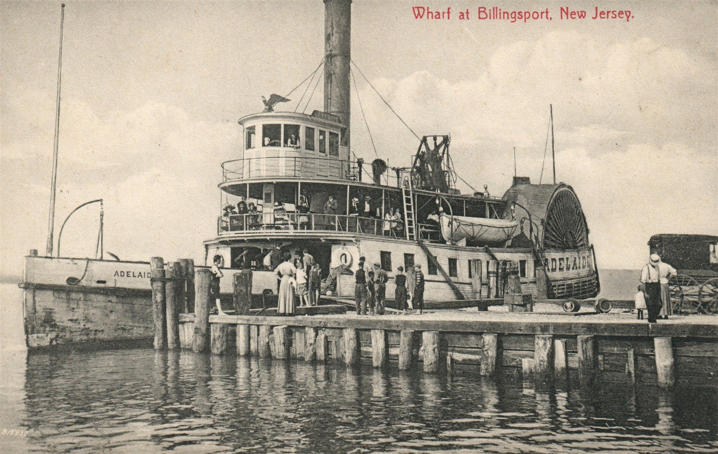 BILLINGSPORT NJ WHARF ANTIQUE POSTCARD