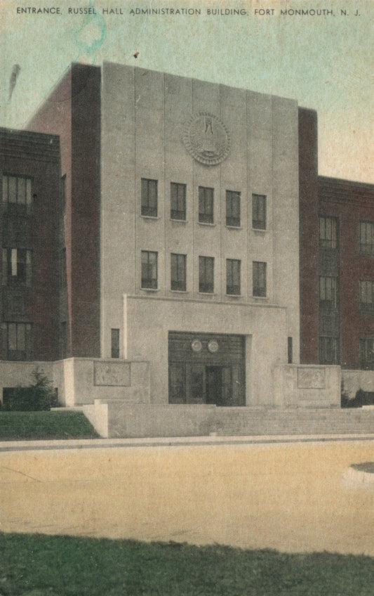 FORT MONMOUTH NJ RUSSEL HALL ANTIQUE POSTCARD