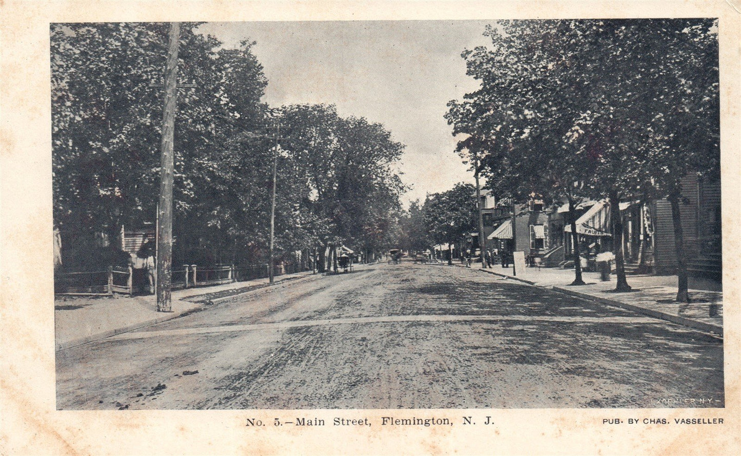 FLEMINGTON NJ MAIN STREET ANTIQUE POSTCARD