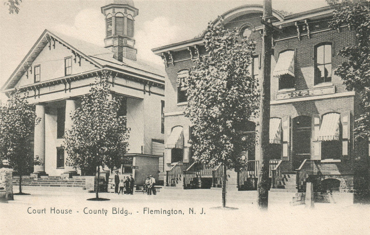 FLEMINGTON NJ COURT HOUSE ANTIQUE POSTCARD