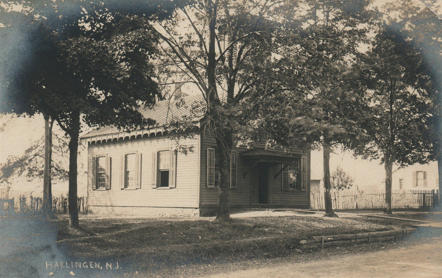HARLINGEN NJ 1908 ANTIQUE REAL PHOTO POSTCARD RPPC