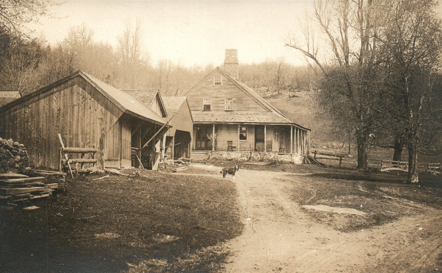 VILLAGE STREET SCENE ANTIQUE REAL PHOTO POSTCARD RPPC