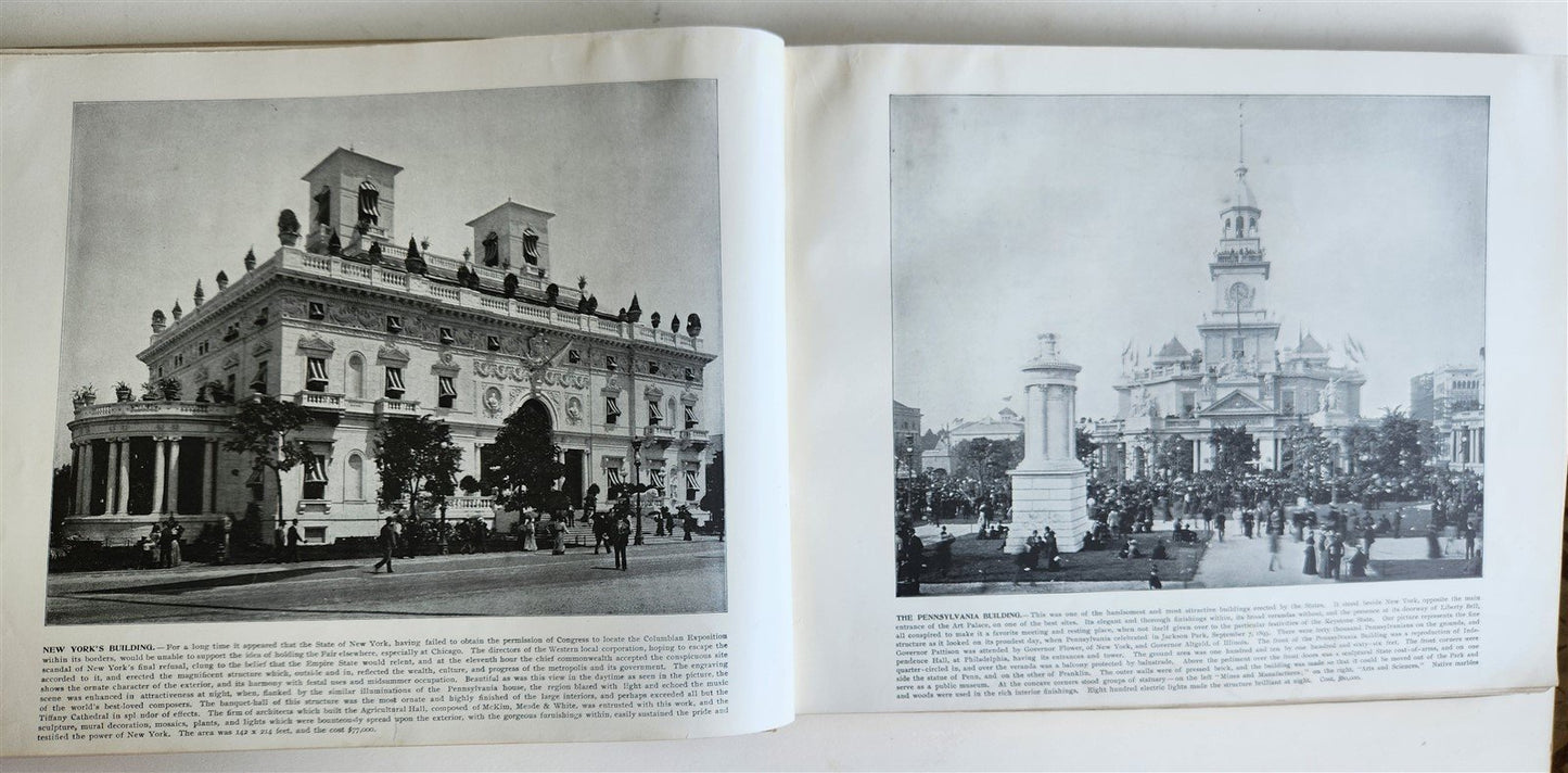 1895 GOVERNMENT COLLECTION VIEWS of WORLD'S COLUMBIAN EXPOSITION antique FOLIO