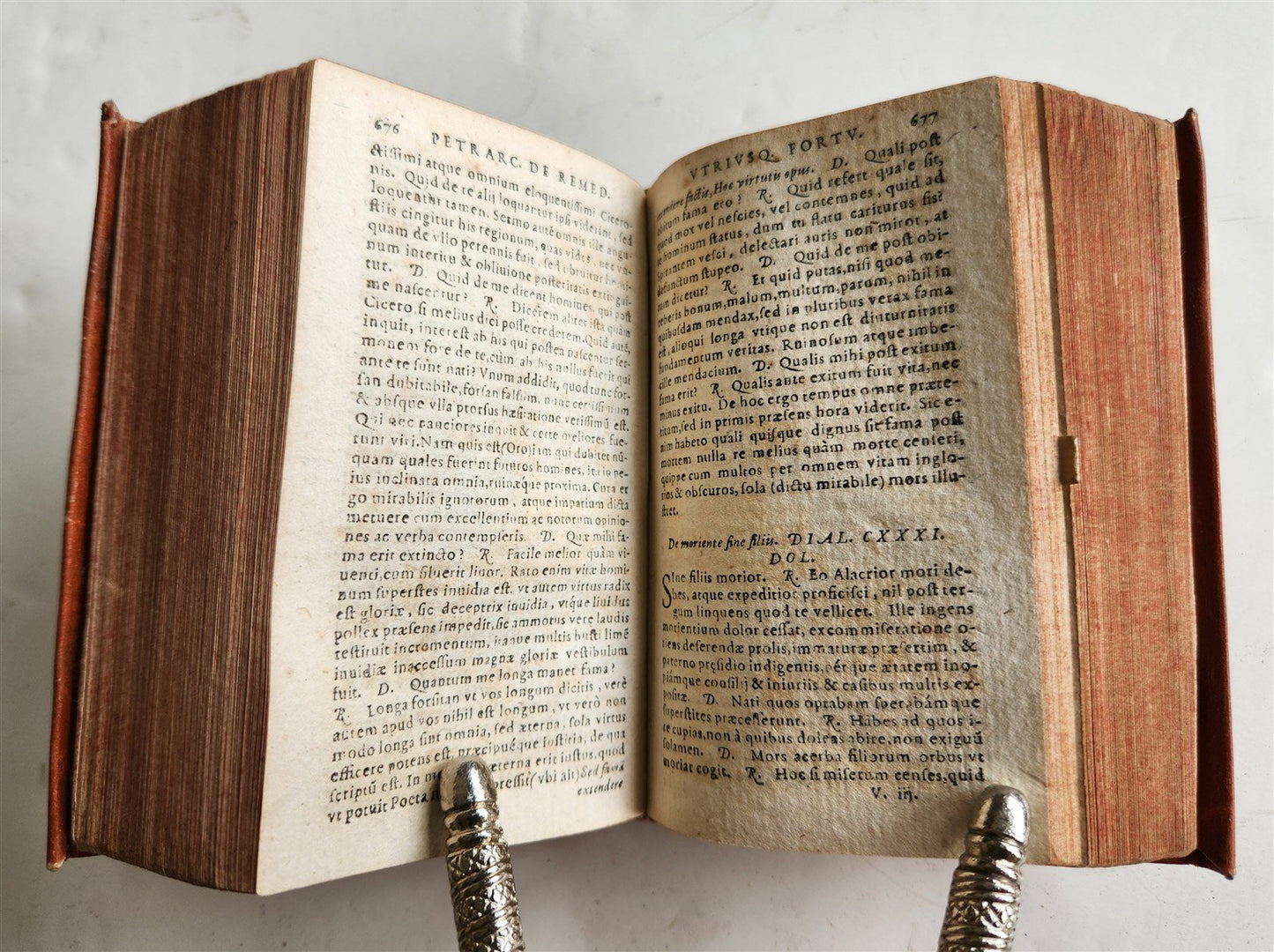 1595 PETRARCA philosophy on fortune & misfortune VELLUM BINDING 16th c. ANTIQUE