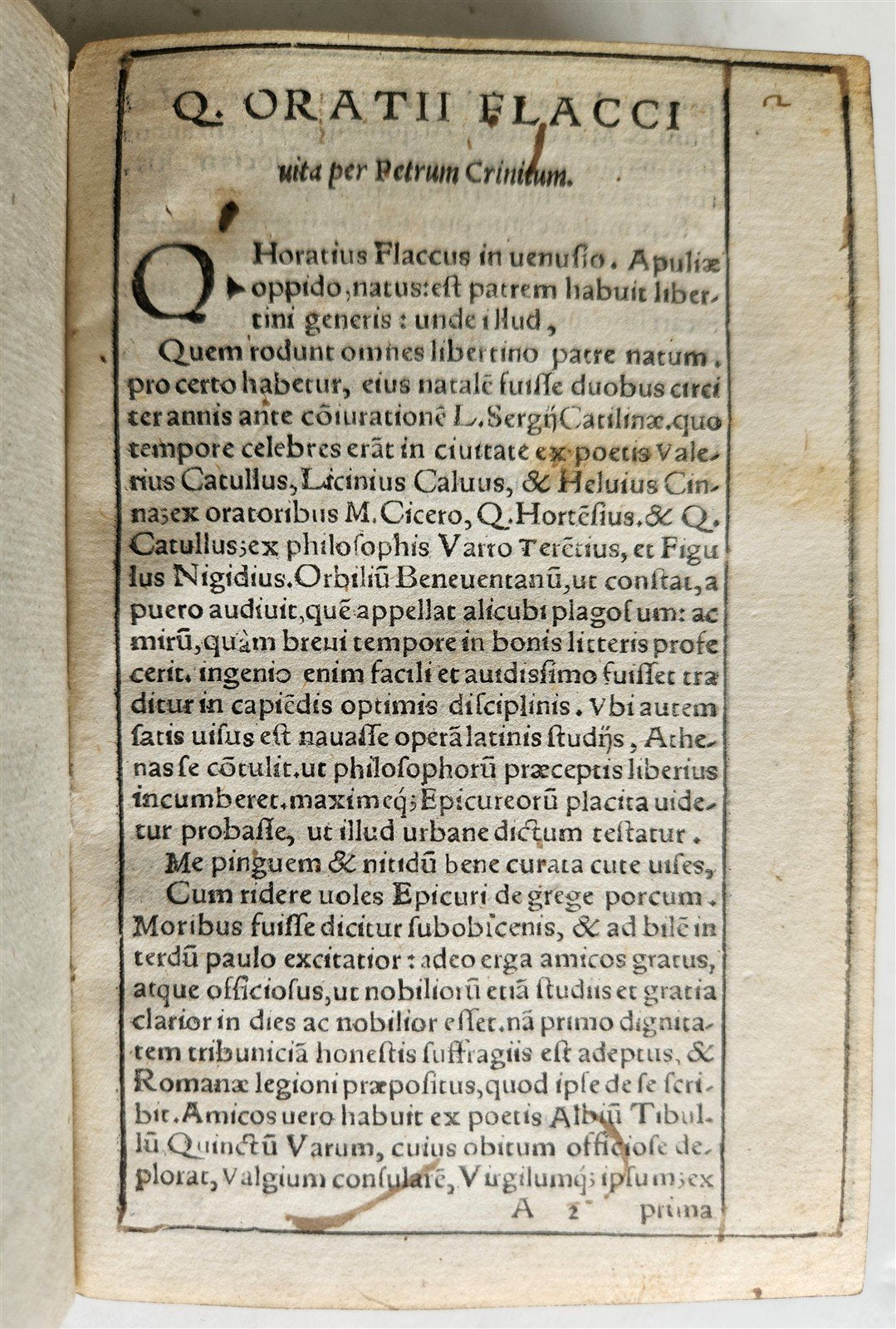 1575 POETRY by HORACE antique Gryphius Press 16th CENTURY rare