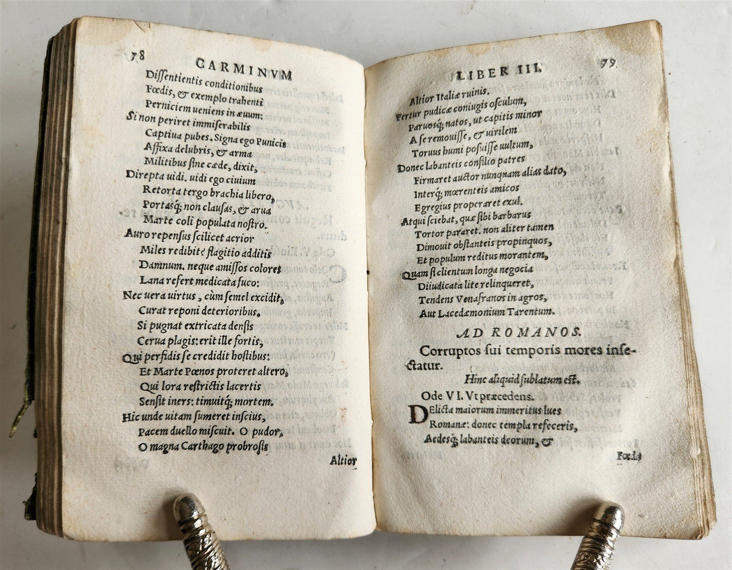 1585 POETRY by HORACE antique 16th CENTURY vellum binding