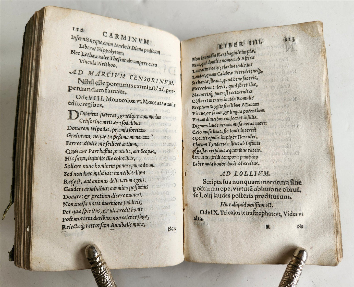 1585 POETRY by HORACE antique 16th CENTURY vellum binding