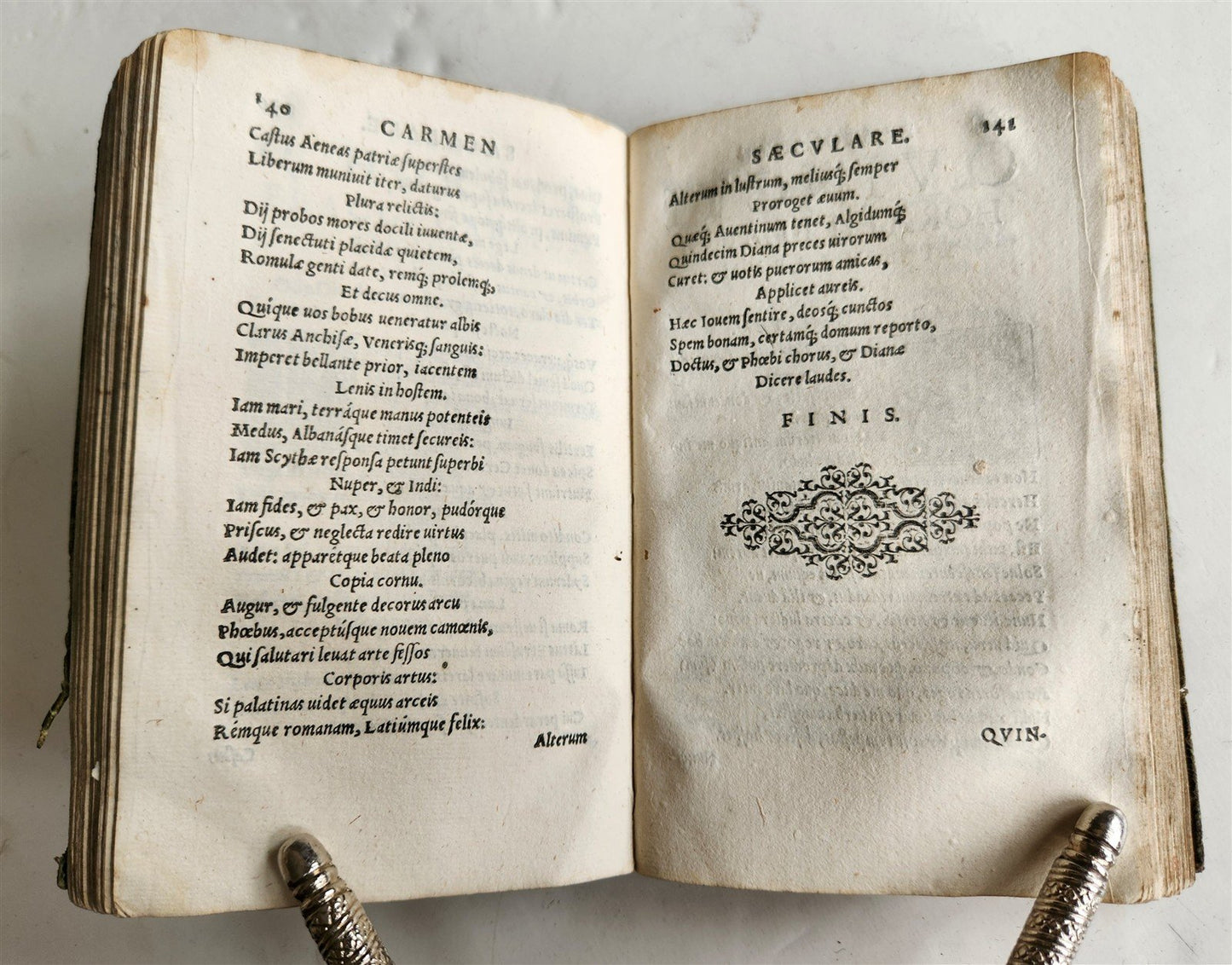 1585 POETRY by HORACE antique 16th CENTURY vellum binding