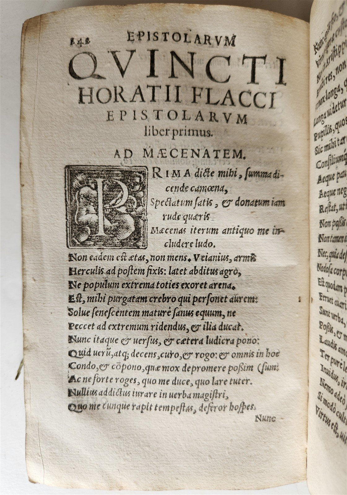 1585 POETRY by HORACE antique 16th CENTURY vellum binding