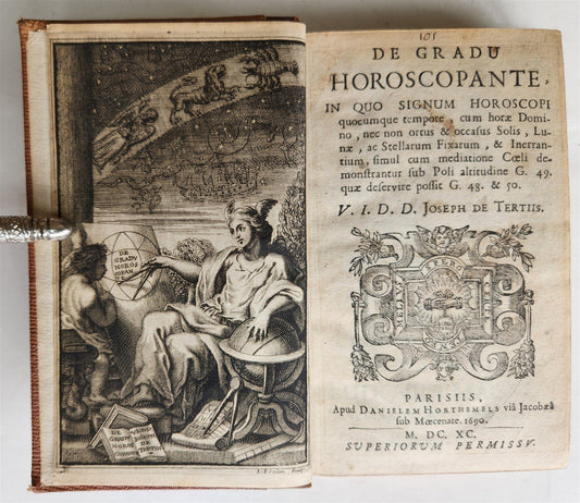 1690 ASTROLOGY & HOROSCOPE SIGNS Joseph de Tertius antique 17th CENTURY scarce