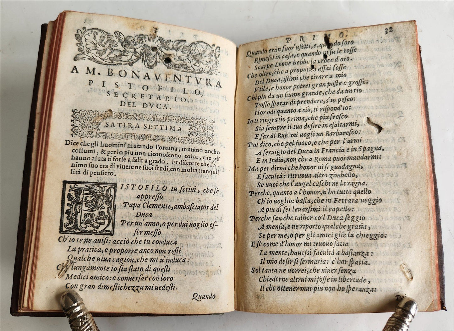 1573 LUDOVICO ARIOSTO POETRY Sette libri di satire ANTIQUE in ITALIAN 16th CENT.