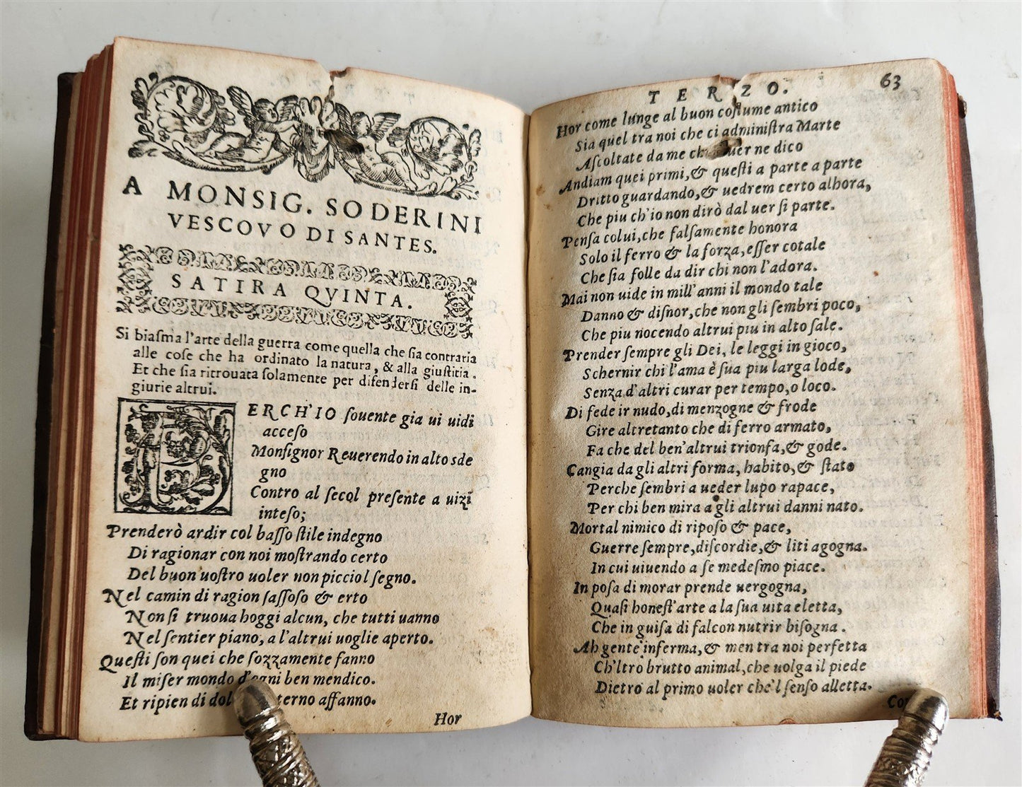 1573 LUDOVICO ARIOSTO POETRY Sette libri di satire ANTIQUE in ITALIAN 16th CENT.