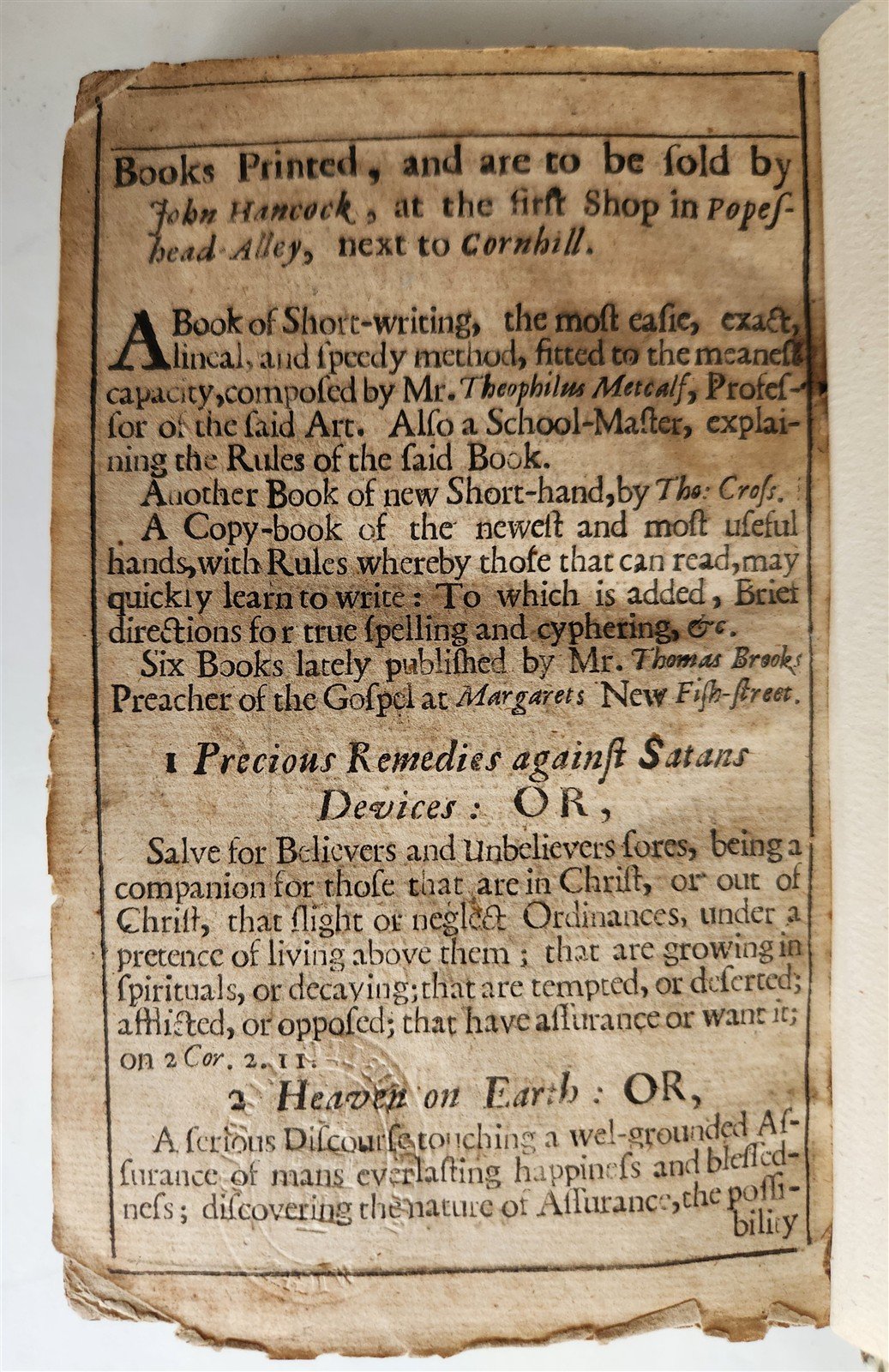 1661 Precious remedies against Satans devices ANTIQUE in ENGLISH 17th CENTURY