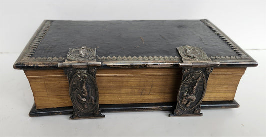 1814 BIBLE in GERMAN Old and New Testament ANTIQUE w/ metal clasps