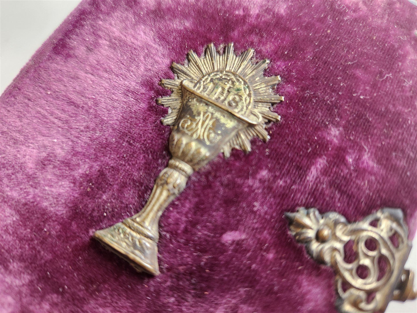 1880s PRAYER BOOK w/ VELVET BINDING in German ANTIQUE