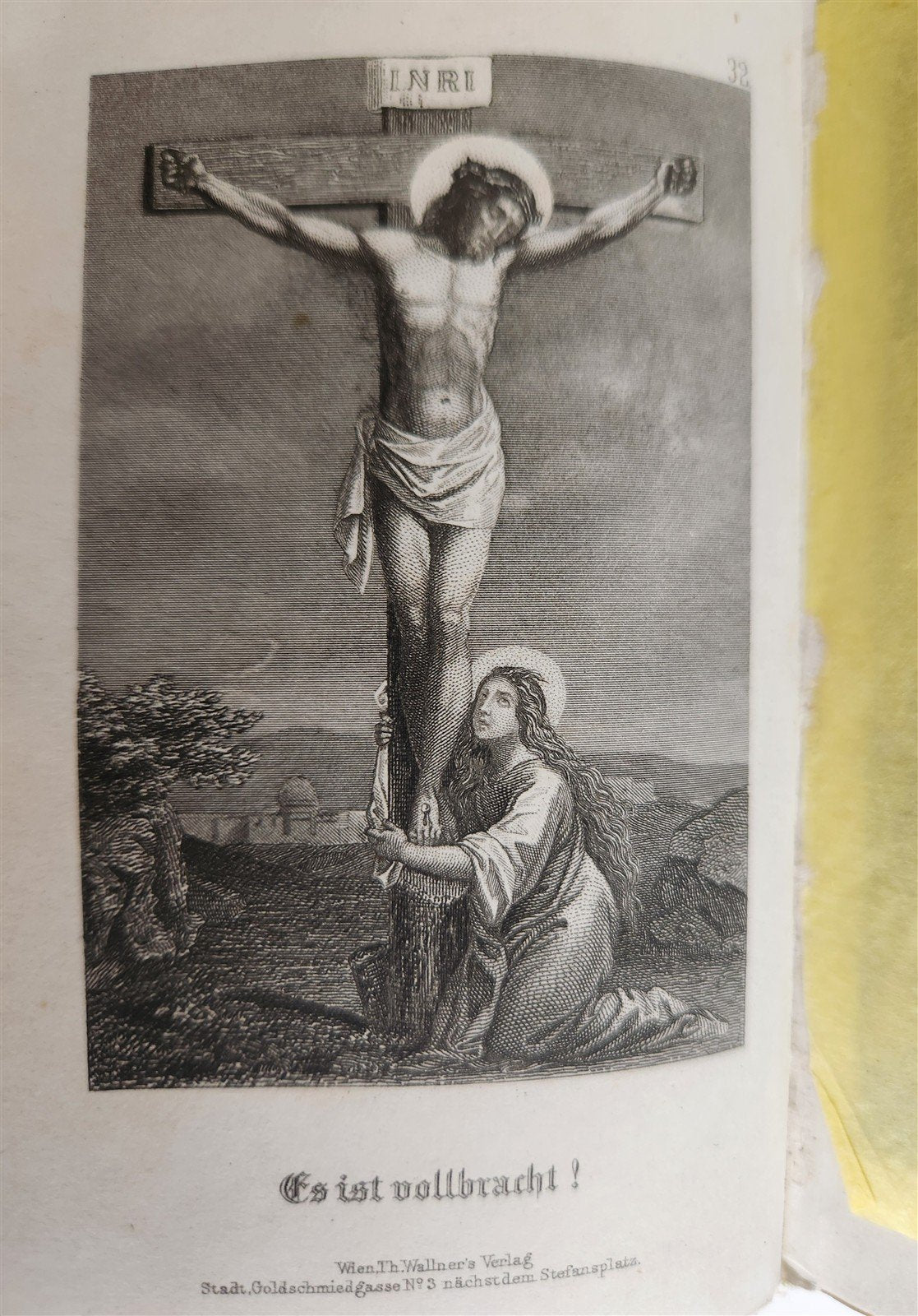 1880s PRAYER BOOK w/ VELVET BINDING in German ANTIQUE