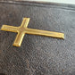 1886 RELIGIOUS BOOK in German ANTIQUE leather binding w/ metal cross STETTIN
