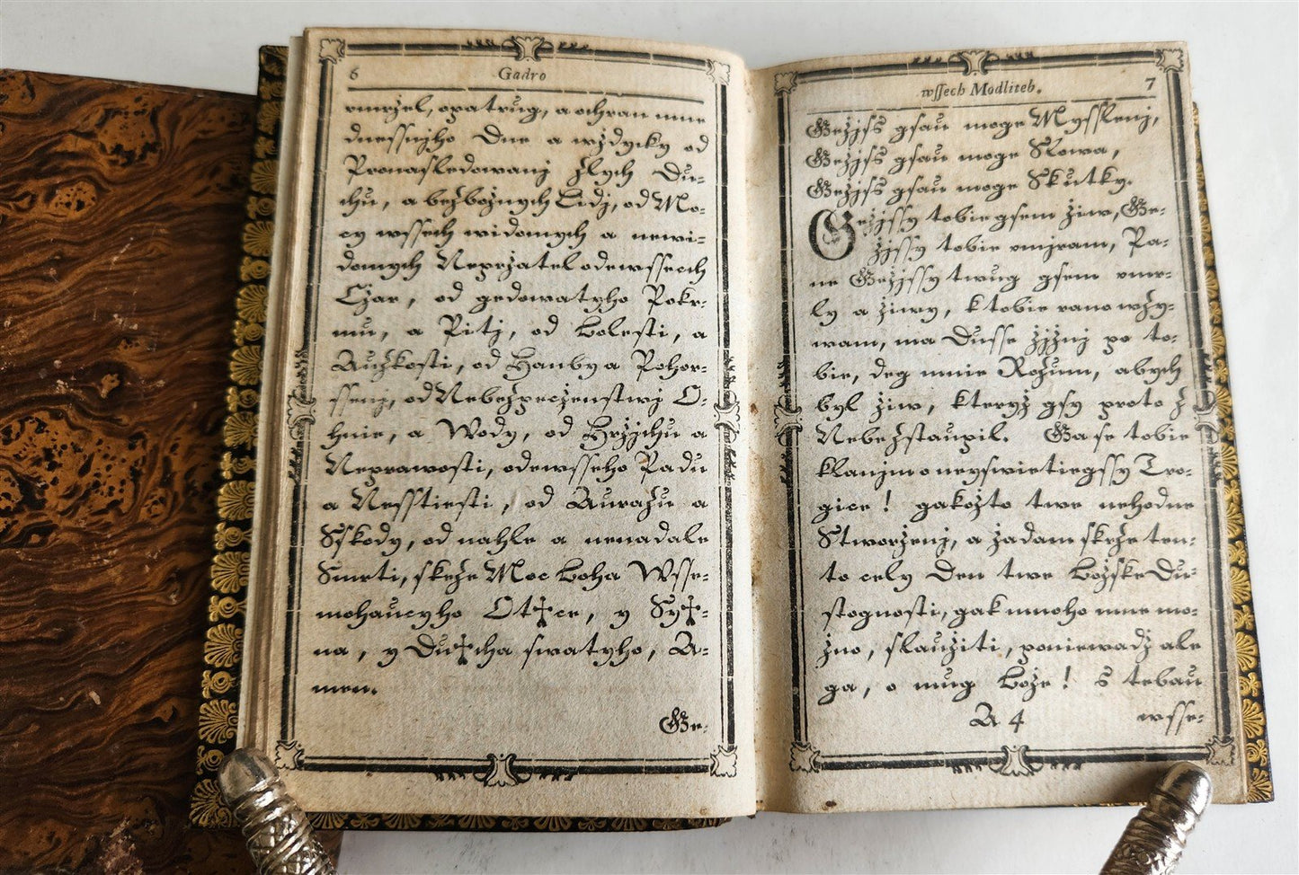 1800s CZECH PRAYER BOOK decorative binding w/ slipcase ANTIQUE