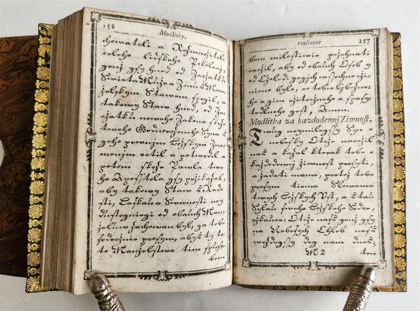 1800s CZECH PRAYER BOOK decorative binding w/ slipcase ANTIQUE