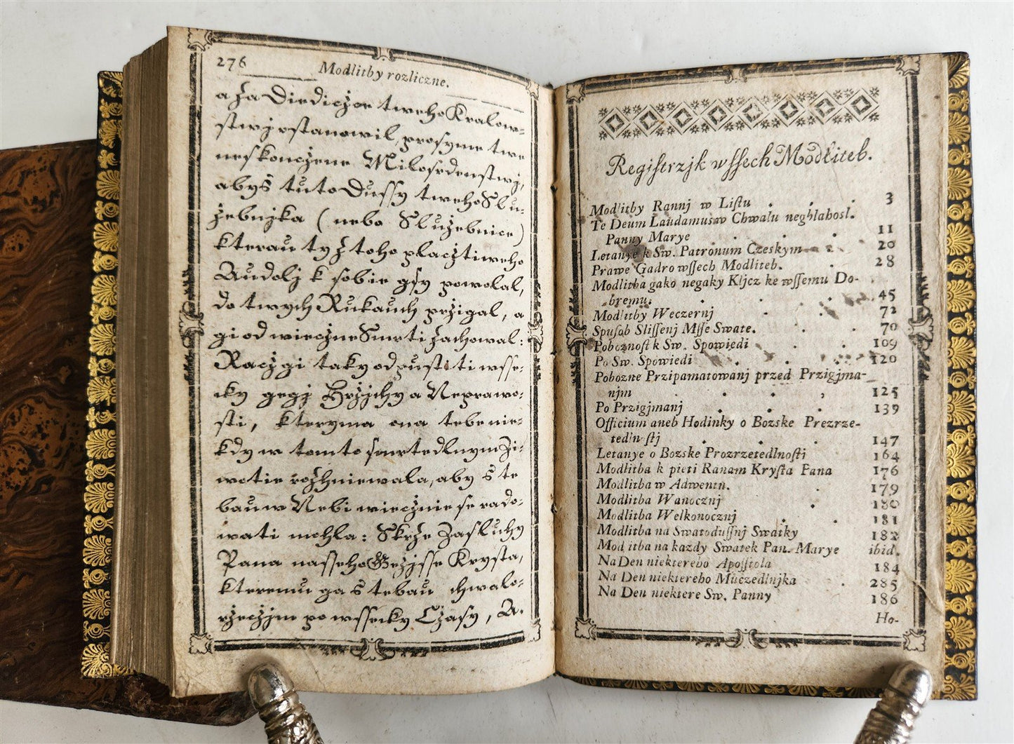 1800s CZECH PRAYER BOOK decorative binding w/ slipcase ANTIQUE