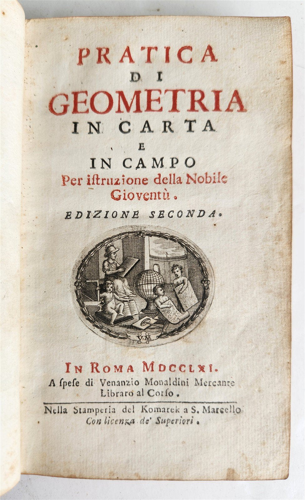 1761 GEOMETRY ILLUSTRATED Pratica di Geometria by Sebastien Leclerc ANTIQUE