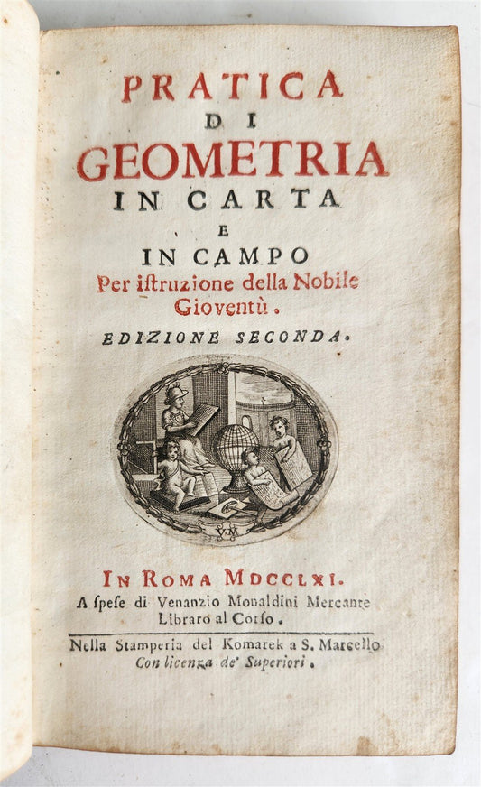 1761 GEOMETRY ILLUSTRATED Pratica di Geometria by Sebastien Leclerc ANTIQUE