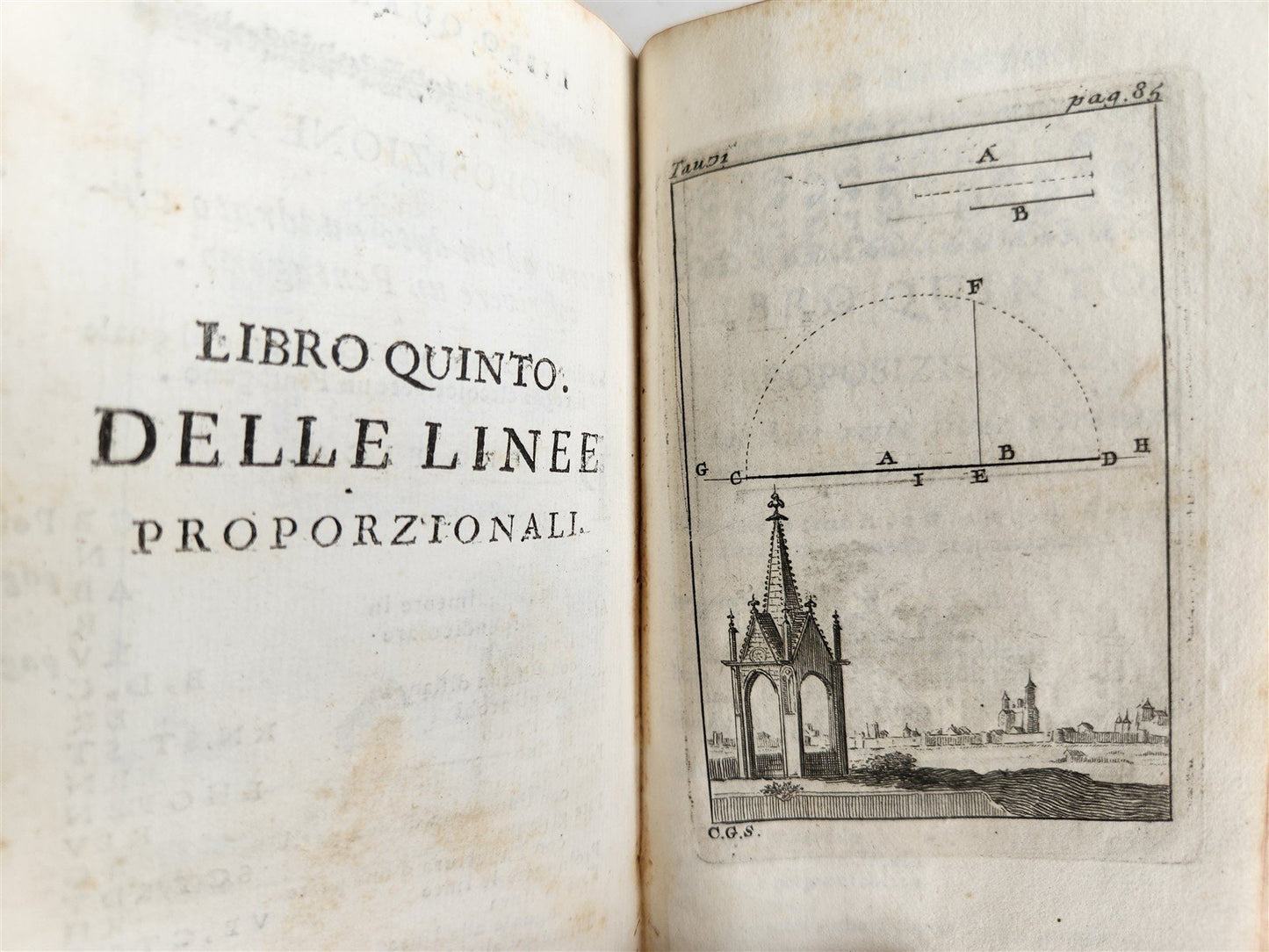 1761 GEOMETRY ILLUSTRATED Pratica di Geometria by Sebastien Leclerc ANTIQUE