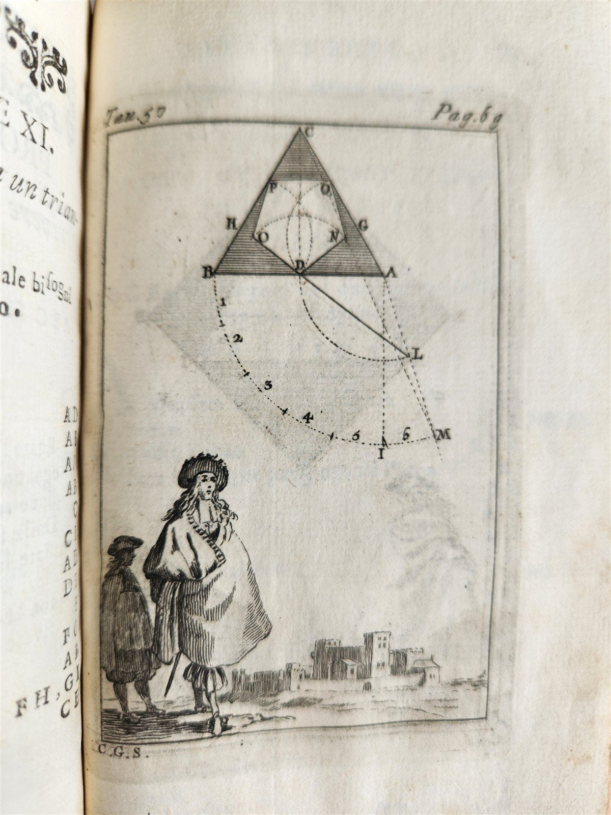 1761 GEOMETRY ILLUSTRATED Pratica di Geometria by Sebastien Leclerc ANTIQUE