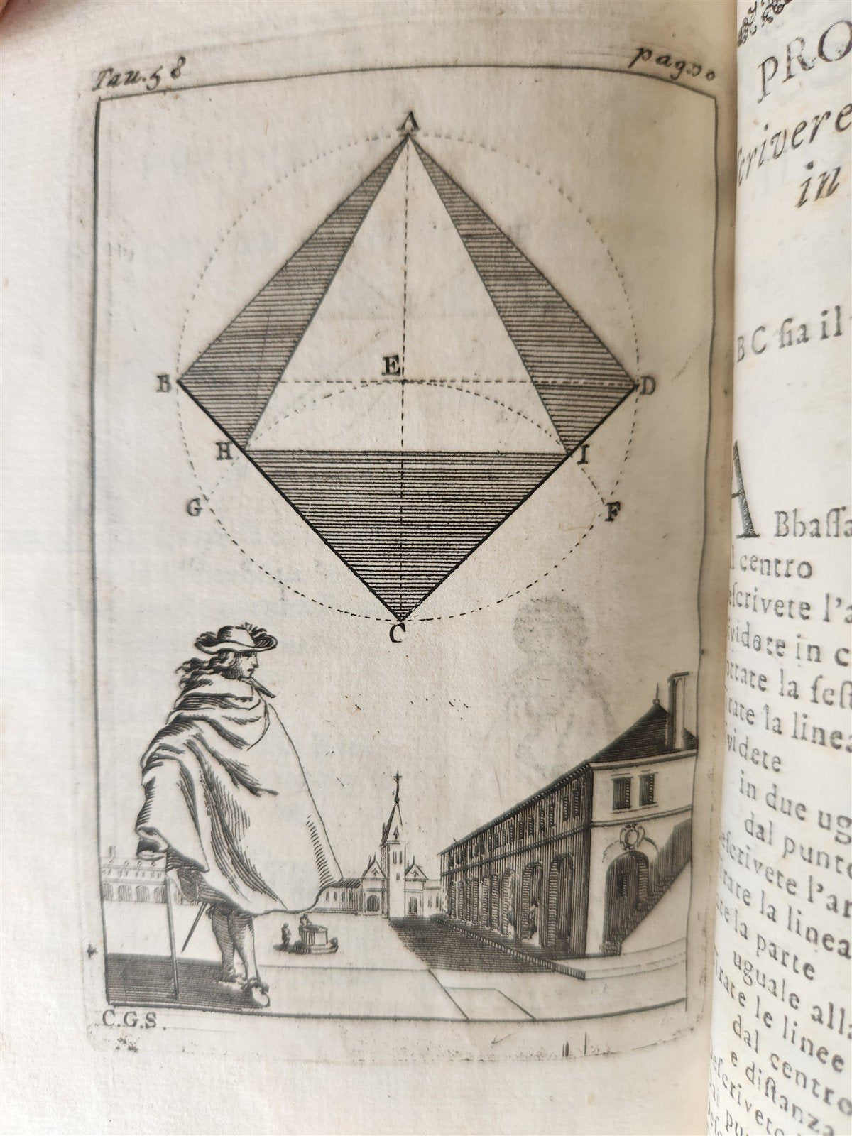1761 GEOMETRY ILLUSTRATED Pratica di Geometria by Sebastien Leclerc ANTIQUE
