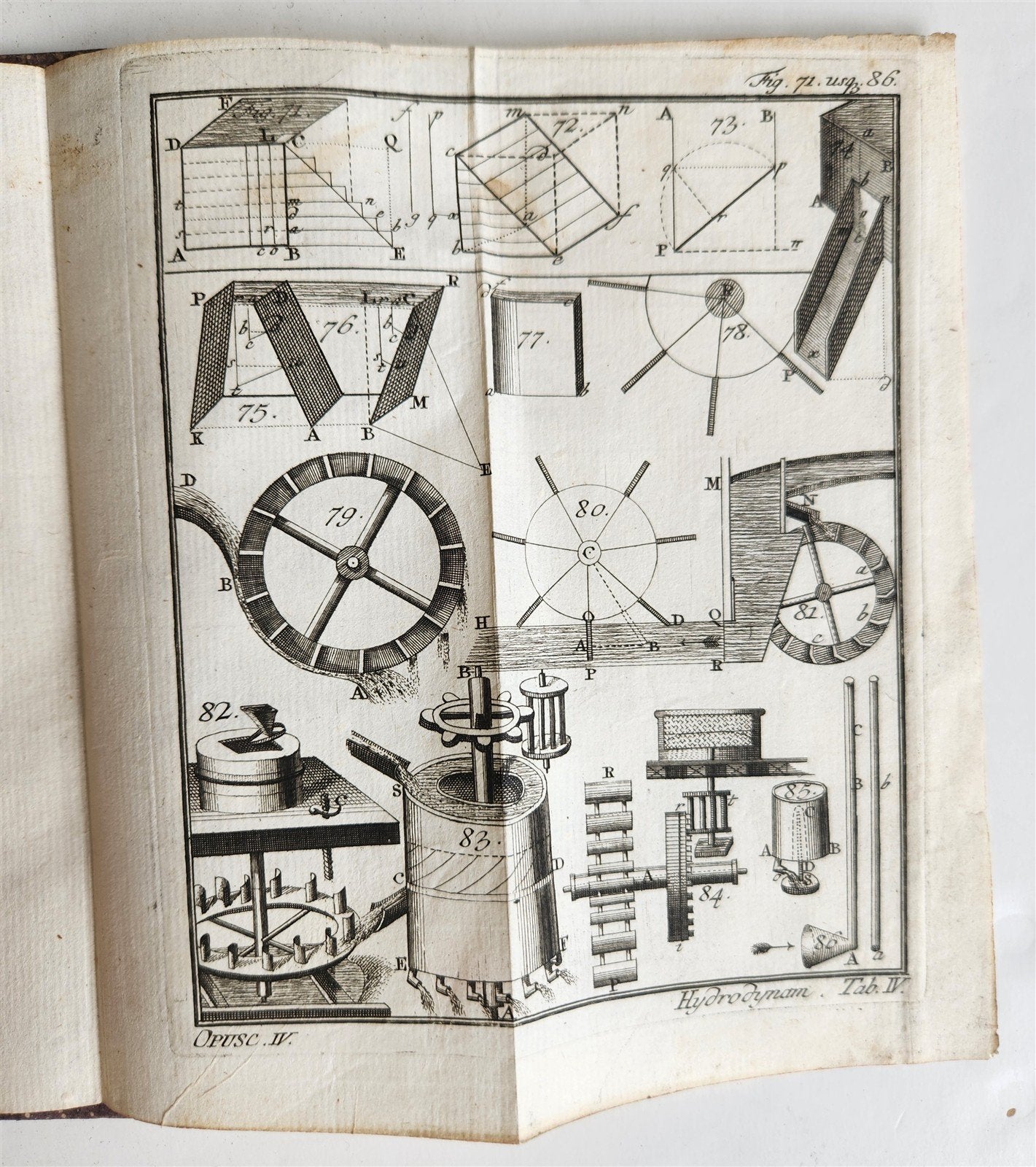 1756 MECHANICA HYDRODYNAMICA ILLUSTRATED Francisco Huberti ANTIQUE