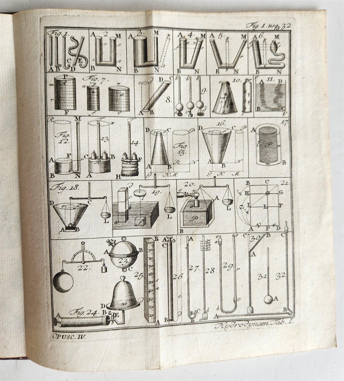 1756 MECHANICA HYDRODYNAMICA ILLUSTRATED Francisco Huberti ANTIQUE
