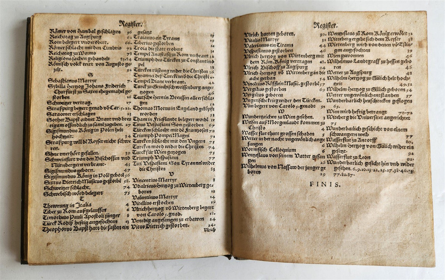 1554 HISTORICAL CALENDAR by CASPAR GOLDWURM Calendarium Historicum ANTIQUE