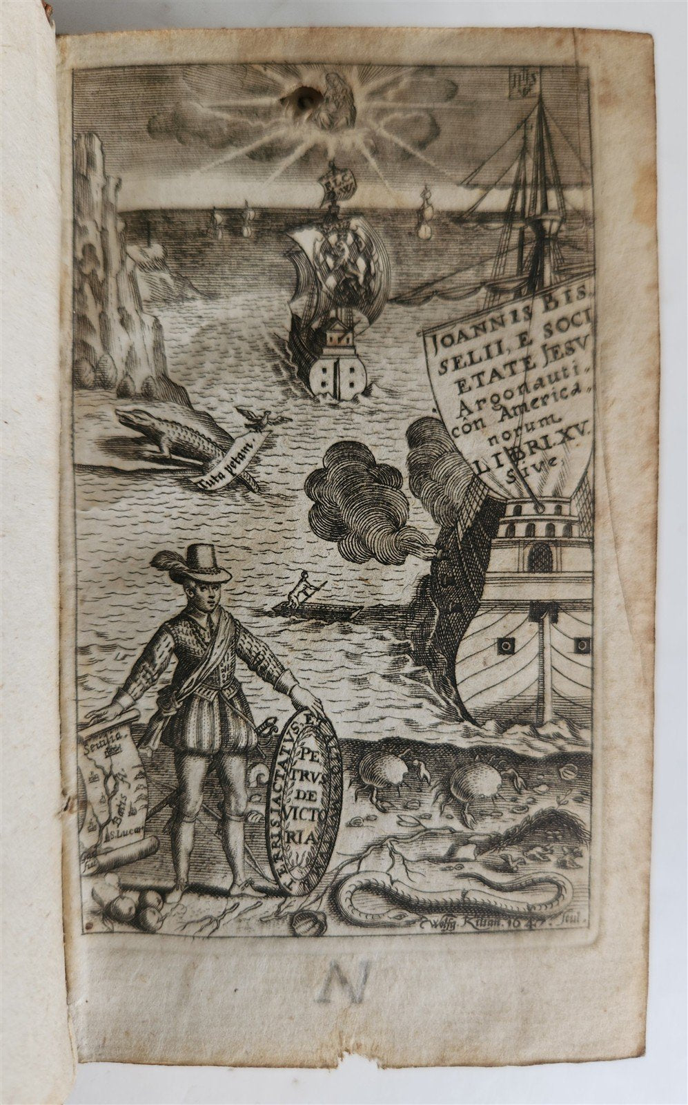 1647 AMERICANA Argonauticon Americanorum ANTIQUE w/ MAP of AMERICA rare