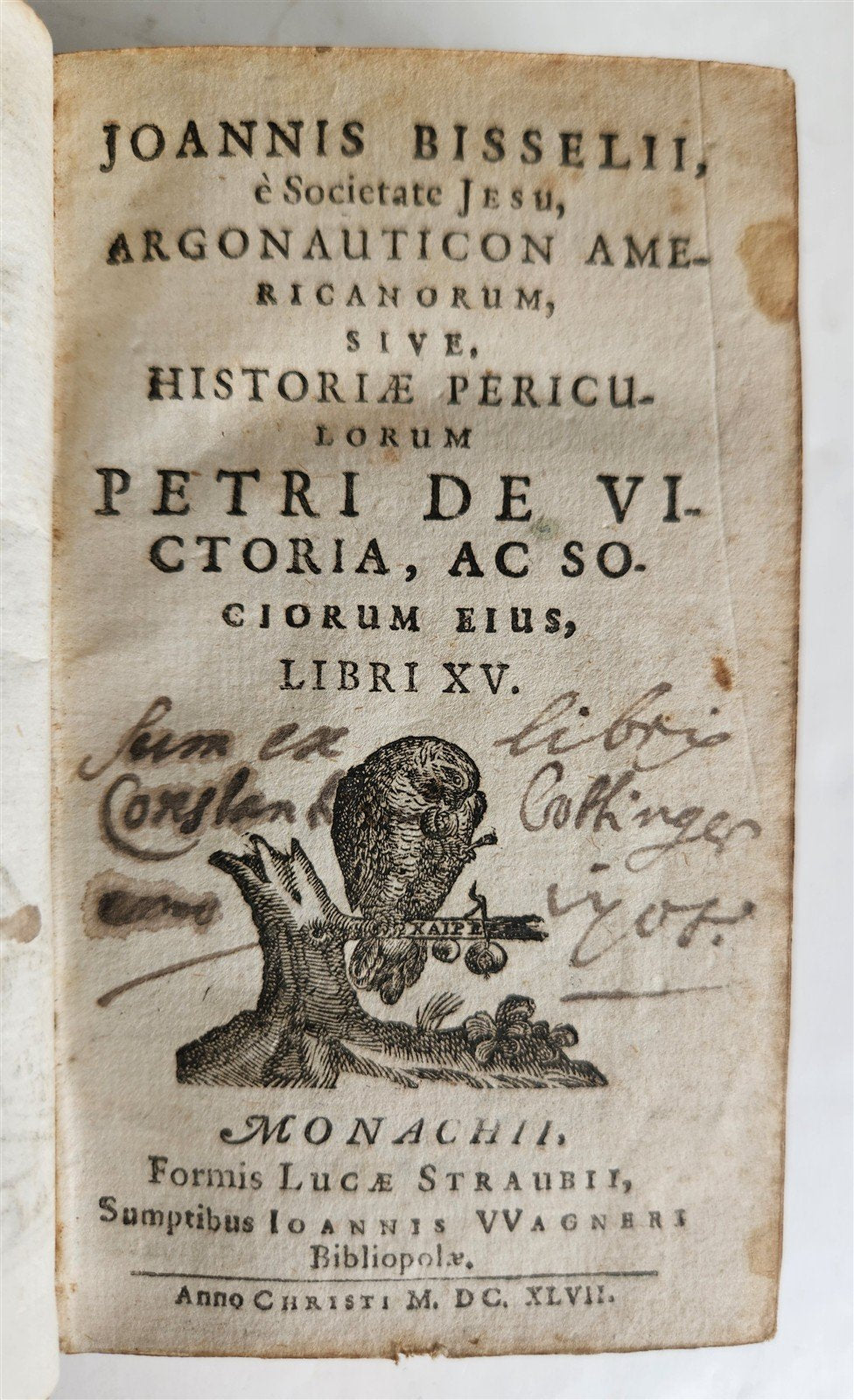 1647 AMERICANA Argonauticon Americanorum ANTIQUE w/ MAP of AMERICA rare