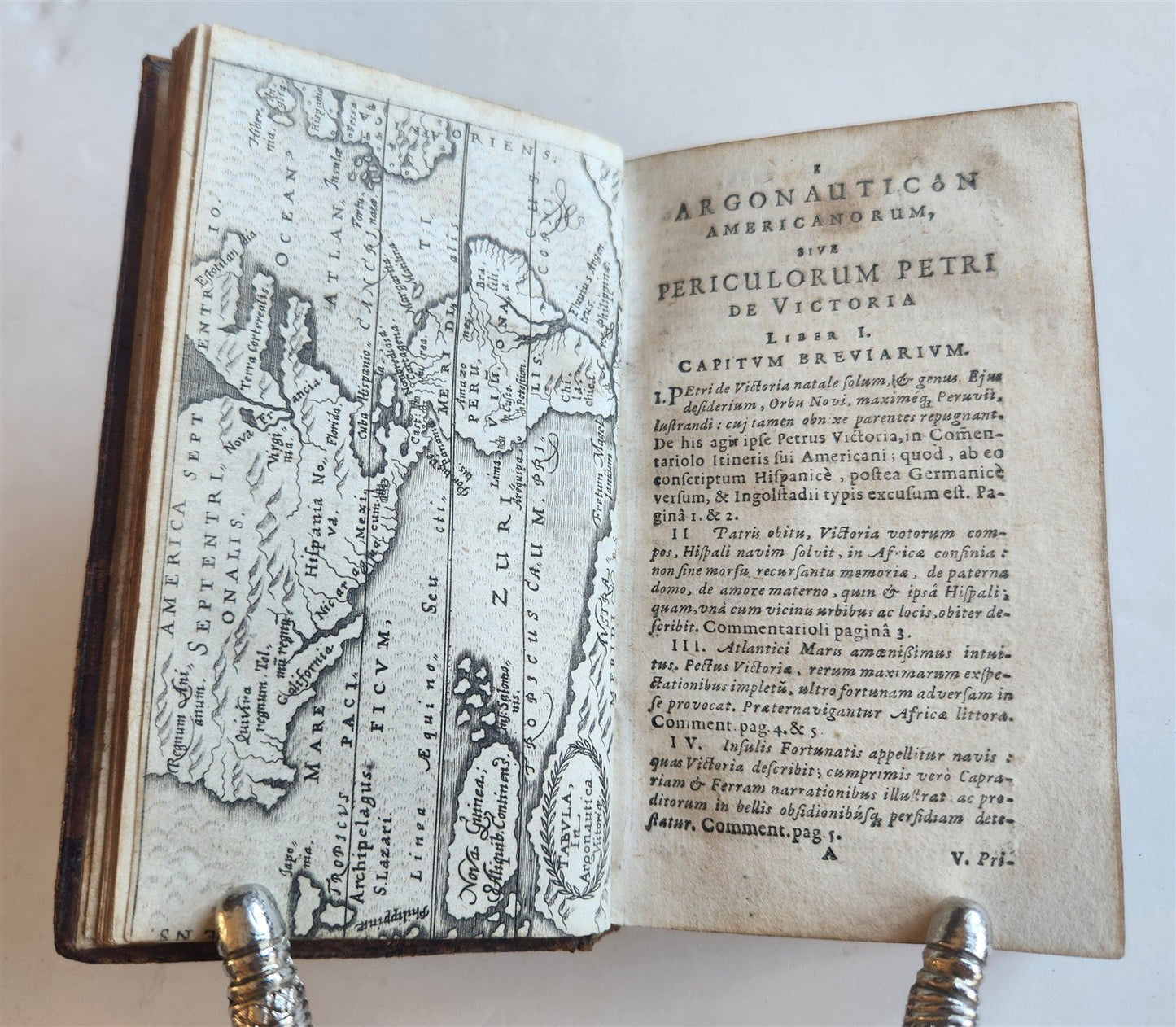 1647 AMERICANA Argonauticon Americanorum ANTIQUE w/ MAP of AMERICA rare