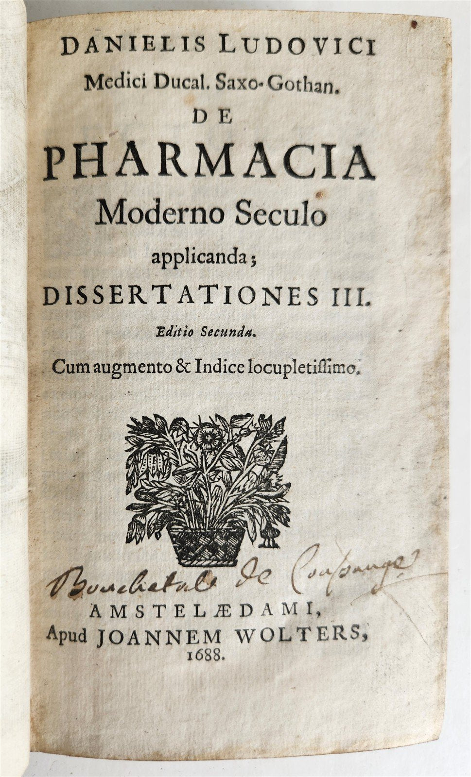 1688 1688 MEDICAL PHARMACY TREATISE De pharmacia moderno ANTIQUE