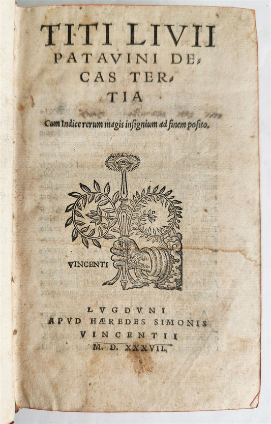 1537 ROMAN HISTORY by TITUS LIVIUS - LIVY 16th century ANTIQUE