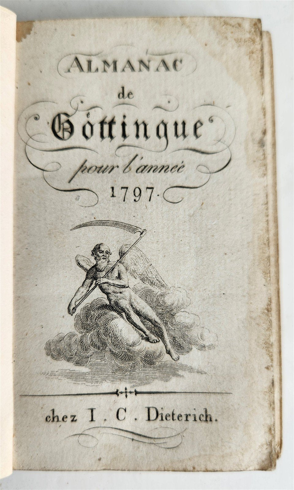 1796 ALMANAC de GOTTINQUE ILLUSTRATED ANTIQUE in French